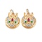Brass Micro Pave Cubic Zirconia Pendants, Cadmium Free & Nickel Free & Lead Free, Dragon Charms, Real 18K Gold Plated, 28x20x6mm, Hole: 4x3mm