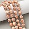 Natural Red Netstone Beads Strands, with Seed Beads, Faceted, Twist, 10x9~10x9~10mm, Hole: 1mm, about 33~34pcs/strand, 15.04''~15.35''(38.2~39cm)