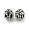 304 Stainless Steel Beads Rhinestone Settings, Large Hole Beads, Round, Letter Y, 9.5x8.5x9.5mm, Hole: 4mm, Fit for 0.8mm Rhinestone.