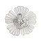 Brass Bead Caps, with Rhinestone, Etched Metal Embellishments, Cadmium Free & Nickel Free & Lead Free, Flower, Platinum, 24x23.5x4mm