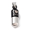 Alloy Pendants, Pill Charms, Black, 30x9.5mm, Hole: 8.5x5mm