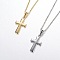 304 Stainless Steel Pendant Necklaces, with Lobster Clasps, Cross, Mixed Color, 18 inch(45.7cm)