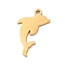304 Stainless Steel Charms, Laser Cut, Dolphin Charm, Real 18K Gold Plated, 15x8x1mm, Hole: 1.2mm