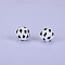Printed Round Silicone Focal Beads, White, 15x15mm, Hole: 2mm