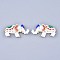 Handmade Seed Beads Pendants, with Elastic Thread, Loom Pattern, Elephant, Colorful, 16~16.5x30x1.5mm