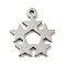 Non-Tarnish 201 Stainless Steel Pendants, Star Charms, Stainless Steel Color, 12.5x11x1mm, Hole: 1mm