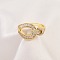 Rack Plating Brass Micro Pave Clear Cubic Zirconia Adjustable Rings for Women, Long-Lasting Plated, Cadmium Free & Lead Free, Clasp, Real 18K Gold Plated, 12mm, Inner Diameter: 17mm