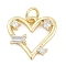 Brass Micro Pave Clear Cubic Zirconia Pendants, Heart Charms, Cadmium Free & Lead Free, Long-Lasting Plated, Rack Plating, with Jump Ring, Real 18K Gold Plated, 13.5x15x2.5mm, Hole: 3mm
