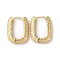 Rectangle Brass Hoop Earrings, Long-Lasting Plated, Lead Free & Cadmium Free, Real 18K Gold Plated, 20x16x4mm