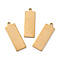 Ion Plating(IP) 201 Stainless Steel Pendant, Rectangle, Real 18K Gold Plated, 35x12x1mm, Hole: 2mm
