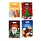 50Pcs 4 Styles Christmas Printed OPP Cellophane Packaging Bags with Die Hole Handles, Rectangle, Mixed Shapes, 25.1x16.3x0.01cm
