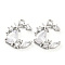 Brass Micro Pave Cubic Zirconia Charms, Cadmium Free & Nickel Free & Lead Free, with Glass, Teardrop, Platinum, 12x10.5x3mm, Hole: 1.2mm