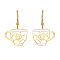Coffee Cup Shape 304 Stainless Steel Dangle Earrings, Real 18K Gold Plated, No Size