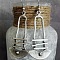 Ladder Pattern Alloy Dangle Earrings, Antique Silver, 55x18mm