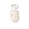 925 Sterling Silver Pinecone Charms, with Jump Rings, Silver, 11x7mm, Hole: 4mm