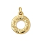 304 Stainless Steel Pendants, Real 18K Gold Plated, with Jump Ring, Donut, 14.5x12x2mm, Hole: 3.5mm
