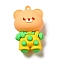 PVC Plastic Big Pendants, Bear Charm, Yellow, 50x31x23mm, Hole: 3mm