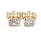 Brass Micro Pave Cubic Zirconia Pendants, Nickel Free, Bowknot Charms, Real 18K Gold Plated, Clear, 14.5x14x6.5mm, Hole: 1.4mm