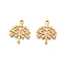 Ion Plating(IP) 304 Stainless Steel Pendants, Manual Polishing, Tree of Life, Golden, 16x13x1mm, Hole: 1mm