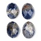 Natural Sodalite Cabochons, Faceted, Oval, 18x13x6mm