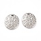 Non-Tarnish 304 Stainless Steel Pendants, Textured, Flat Round, Stainless Steel Color, 15x12x2mm, Hole: 1.5mm
