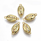 Brass Micro Pave Cubic Zirconia Links Connectors, Cadmium Free & Lead Free, Cowrie Shell Shape, Colorful, Golden, 20.5x10x7mm, Hole: 1.5mm