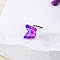 Bohemian Style 304 Stainless Steel & Deep Pink Resin L-Shaped Nose Rings, Stainless Steel Color, Butterfly, 8mm
