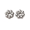 Brass Spacer Beads, Nickel Free, Rack Plating, Flower, Real Platinum Plated, 6x6x1.5mm, Hole: 1.8mm
