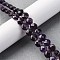 Natural Amethyst Beads Strands, Faceted Rhombus Cut, Flat Round, 8~8.5x4.5~6.8mm, Hole: 0.8~1.2mm, about 48~49pcs/strand, 15.08~15.35 inch(38.3~39cm)