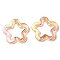 Transparent Acrylic Pendants, Star, Orange, 30x30.5x5mm, Hole: 1.8mm