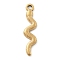 304 Stainless Steel Pendants, Snake Charm, Real 18K Gold Plated, 28.5x7x2mm, Hole: 2mm