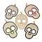 Brass Micro Pave Cubic Zirconia Pendants, Skull Charms, Rack Plating, Lasting Plated, Cadmium Free & Lead Free, Real 18K Gold Plated, 45.5x33x2mm, Hole: 3.5x4.5mm