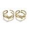 Adjustable Brass Cuff Rings, Open Rings, Long-Lasting Plated, Knot, Real 18K Gold Plated, US Size 6 1/2(16.9mm)