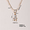 Shiny Family Theme Brass Micro Pave Cubic Zirconia Pendant Necklaces, Rhinestone Cup Chains Necklaces for Women, 15.75 inch(400mm)