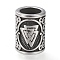 304 Stainless Steel European Beads, Large Hole Beads, Column, Antique Silver, 12x9mm, Hole: 6mm