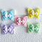 Opaque Resin Pendants, Bowknot, with Platinum Tone Iron Loop, Mixed Color, 19.5x25x9mm, Hole: 2mm