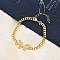 Brass Micro Pave Clear Cubic Zirconia Link Bracelets, Curb Chains Jewely for Women, Butterfly, Real 18K Gold Plated, 7-1/4 inch(18.4cm)