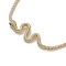 Cubic Zirconia Snanke Pendant Necklace with Cup Chains, Brass Jewelry for Women, Golden, 29.13 inch(74cm)
