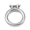 Non-Tarnish 304 Stainless Steel Pendants, Ring Charms, Stainless Steel Color, 29.5x25x4mm, Hole: 2.3x3.5mm