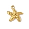 Ocean Themed 304 Stainless Steel Pendants, Golden, Starfish, 17.5x16.5x3.5mm, Hole: 1.8mm