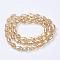 Electroplate Glass Beads Strands, AB Color Plated, Faceted Teardrop, Light Khaki, 15x10mm, Hole: 1mm, 46~48pcs/strand, 69~72cm