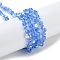 Transparent Electroplate Glass Beads Strands, AB Color Plated, Faceted, Flat Round, Cornflower Blue, 4x4x2.5mm, Hole: 1.1mm, about 145~155pcs/strand, 20.08''~21.65''(51~55cm)