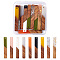 18Pcs 2 Style Resin & Walnut Wood Big Pendants, Two Tone, Rectangle, Mixed Color, 51.5x7.5x3mm, Hole: 1.8mm