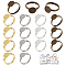 SUNNYCLUE 1 Box 52Pcs 4 Color Adjustable Ring Base Blank Rings Flat 10mm Finger Ring Blanks Setting Gold Silver Cabochon Bezel Tray Rings for Jewelry Findings Ring Making Kit Craft DIY Beginners Women
