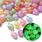 Opaque Luminous Glitter Powder Acrylic Pendants, Glow in the Dark, Mixed Color, Cube, 20x14.5x14.5mm, Hole: 3.2mm, about 240pcs/500g