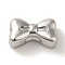 Rack Plating Alloy Beads, Cadmium Free & Nickel Free & Lead Free, Bowknot, Platinum, 9x15.5x7mm, Hole: 6x4mm