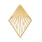 304 Stainless Steel Etched Metal Embellishments Pendants, Rhombus Charm, Real 18K Gold Plated, 55x37x0.5mm, Hole: 1.5mm