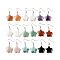 Gemstone Star Dangle Earrings, Platinum Brass Jewelry for Women, 41.5mm, Pin: 0.7mm