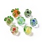 Handmade Lampwork Fruit Beads, Luminous, Glow in the Dark, Persimmon, Mixed Color, 15x12x12mm, Hole: 1.5~1.6mm
