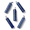 Natural Lapis Lazuli Dyed Pendants, Column Charms with Platinum Plated Brass Snap on Bails, 40.8~42x10~10.5mm, Hole: 7.2x4.2mm